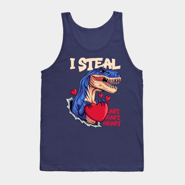 T-Rex valentines day Tank Top by AMK Stores